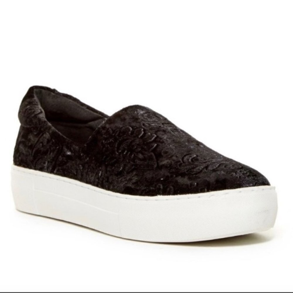 J/Slides Angelica Crushed Velvet Slip On Sneakers Size 8